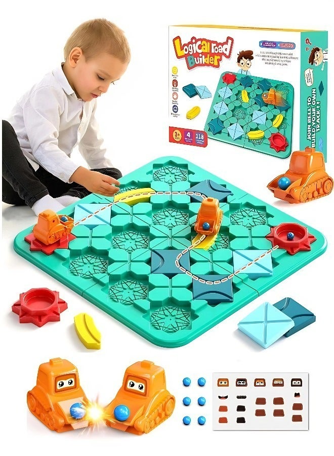 مكعبات بناء المنطق STEM للأطفال من سن 4 سنوات فما فوق | لعبة ألغاز تحفيز الذكاء، لعبة لوحية تعليمية ومسلية تعتمد على المنطق، تتضمن 4 مستويات وأكثر من 100 تحدٍ لتنمية المهارات، هدية عيد ميلاد/عطلة للأولاد والبنات. - Image 1